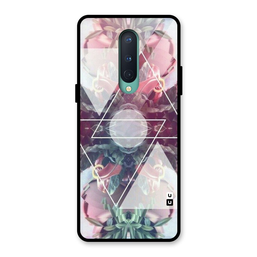 Floral Triangle Glass Back Case for OnePlus 8