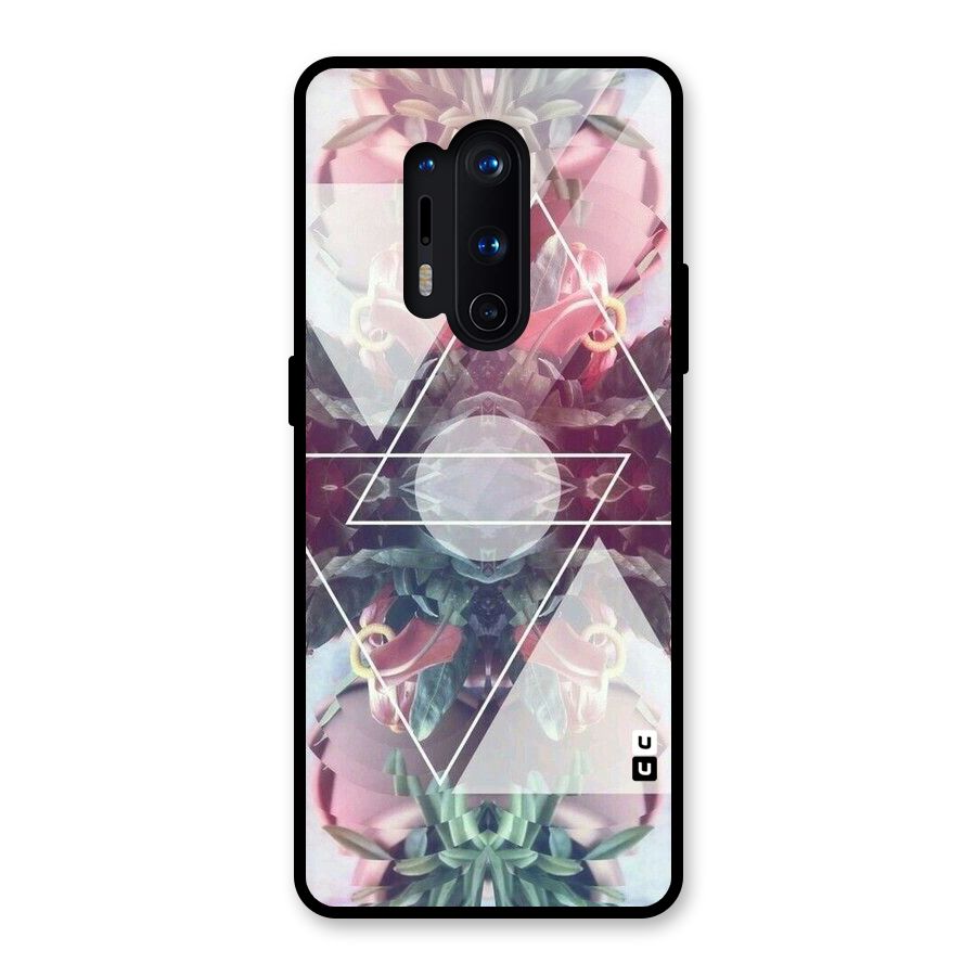 Floral Triangle Glass Back Case for OnePlus 8 Pro