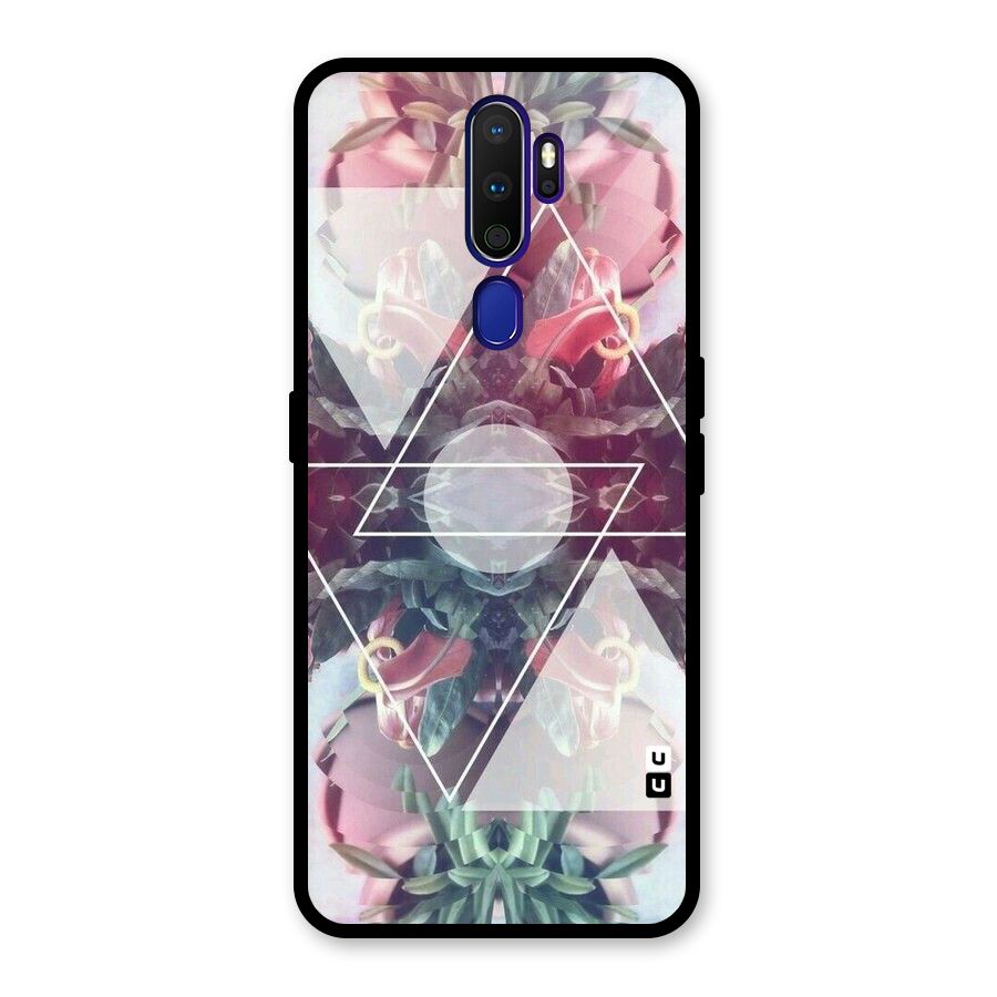Floral Triangle Glass Back Case for Oppo A9 (2020)