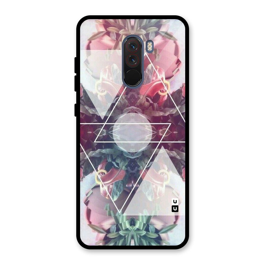 Floral Triangle Glass Back Case for Poco F1