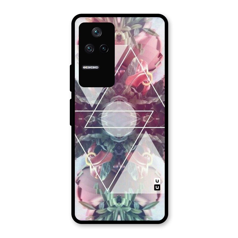 Floral Triangle Glass Back Case for Poco F4 5G
