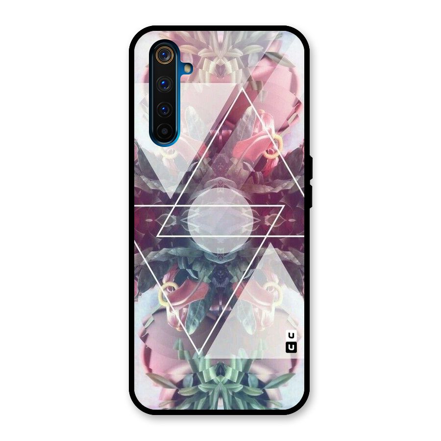 Floral Triangle Glass Back Case for Realme 6 Pro