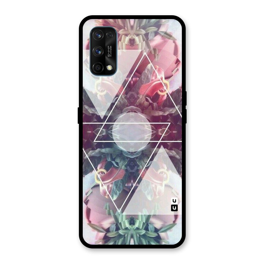 Floral Triangle Glass Back Case for Realme 7 Pro