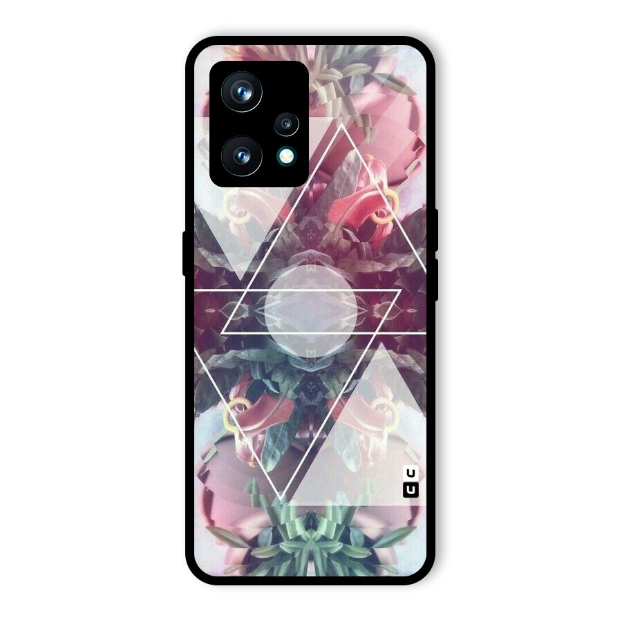 Floral Triangle Glass Back Case for Realme 9 Pro Plus 5G