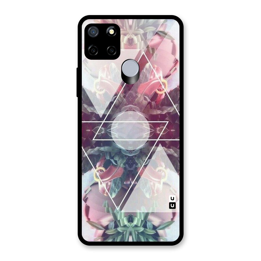 Floral Triangle Glass Back Case for Realme C12