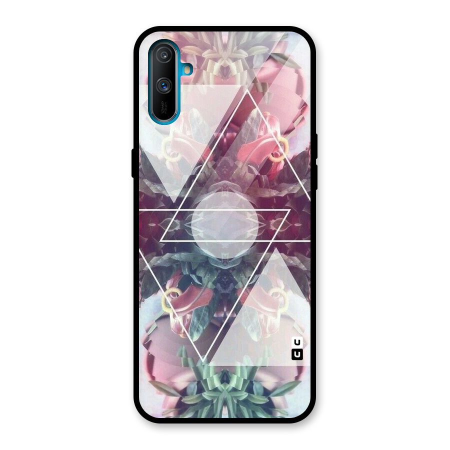 Floral Triangle Glass Back Case for Realme C3