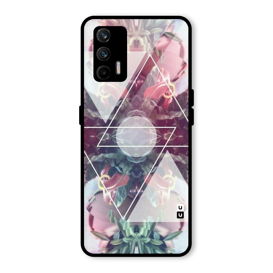 Floral Triangle Glass Back Case for Realme GT 5G