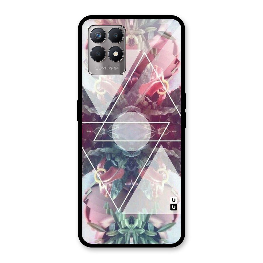 Floral Triangle Glass Back Case for Realme Narzo 50