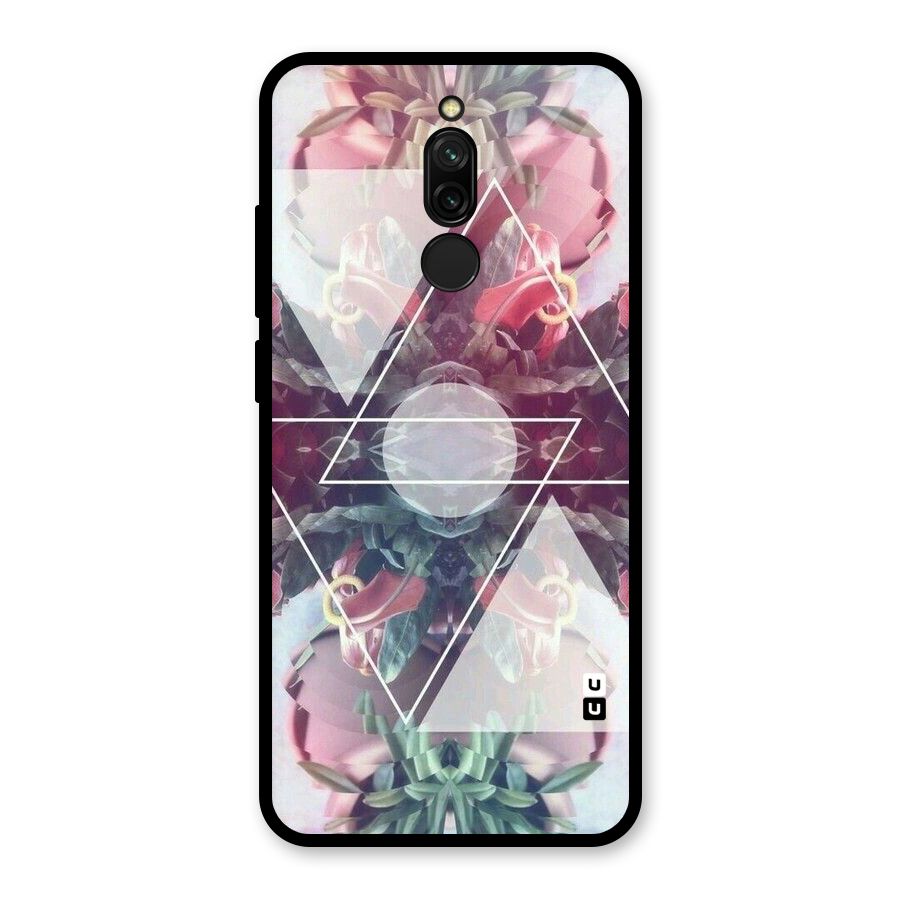 Floral Triangle Glass Back Case for Redmi 8