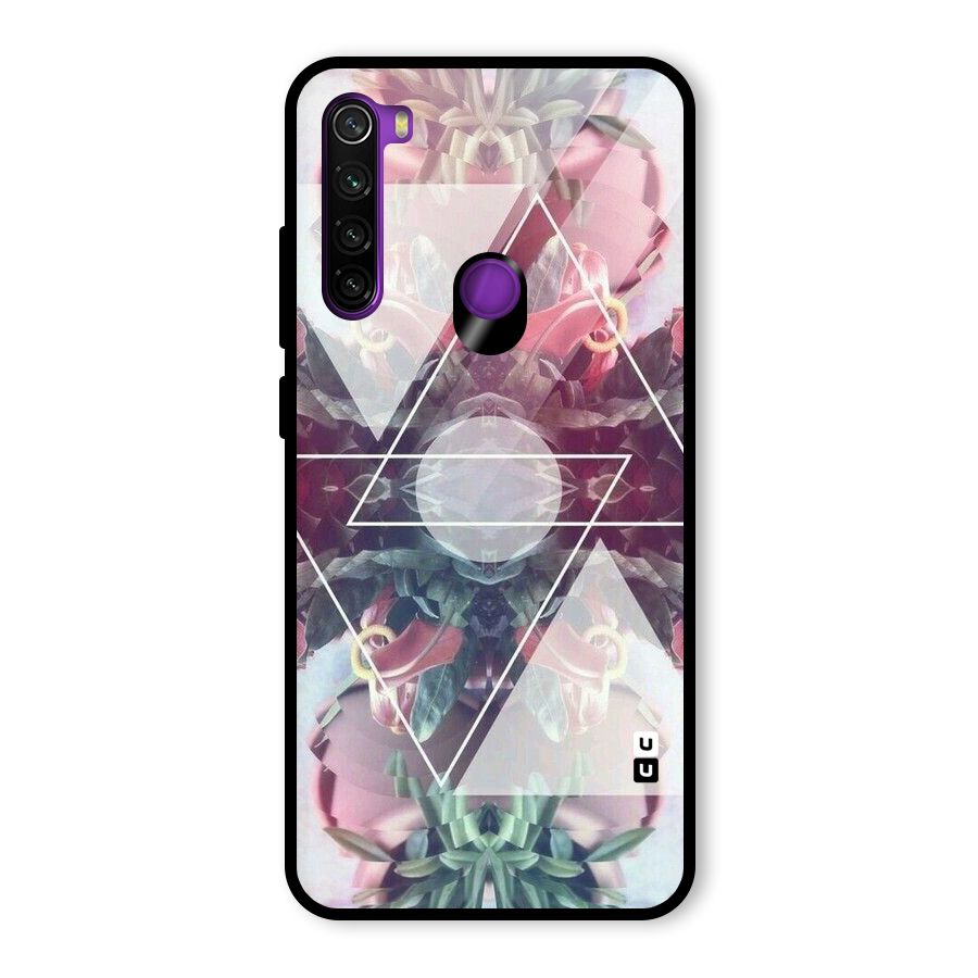Floral Triangle Glass Back Case for Redmi Note 8