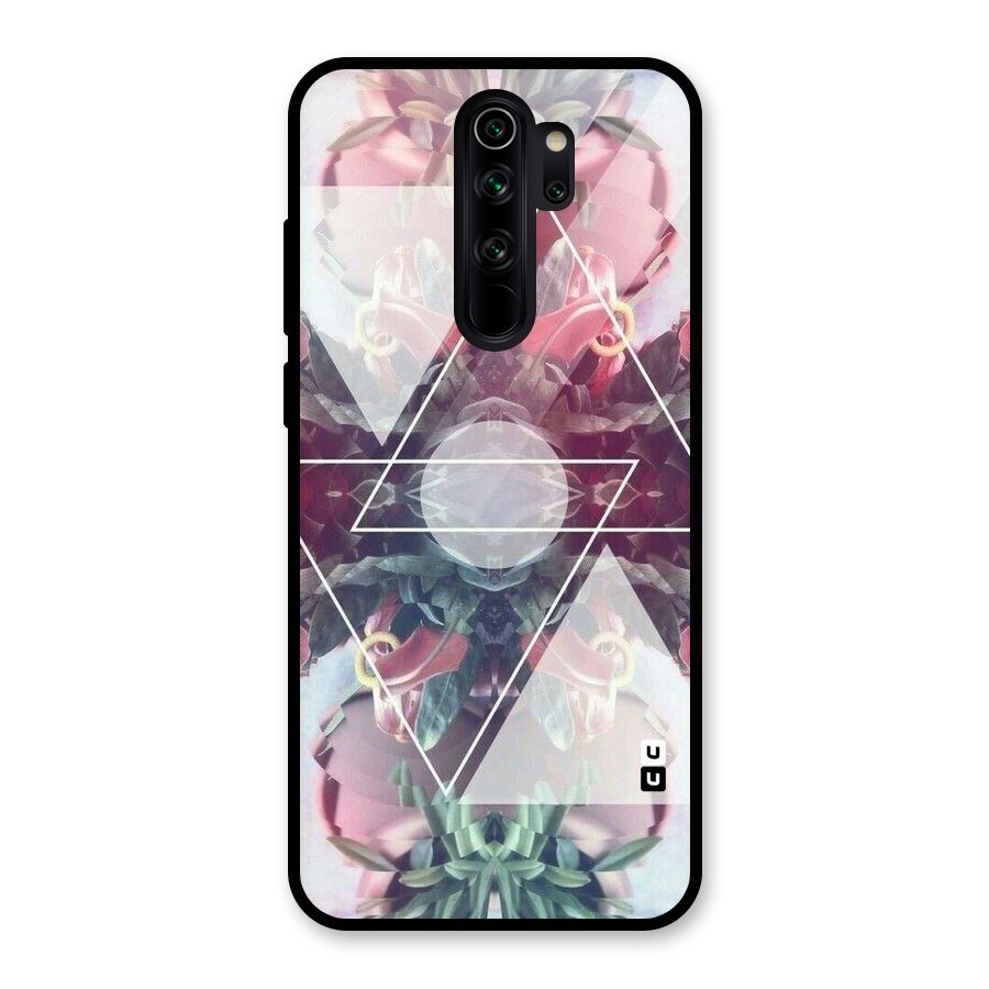 Floral Triangle Glass Back Case for Redmi Note 8 Pro