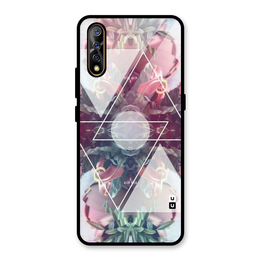 Floral Triangle Glass Back Case for Vivo S1