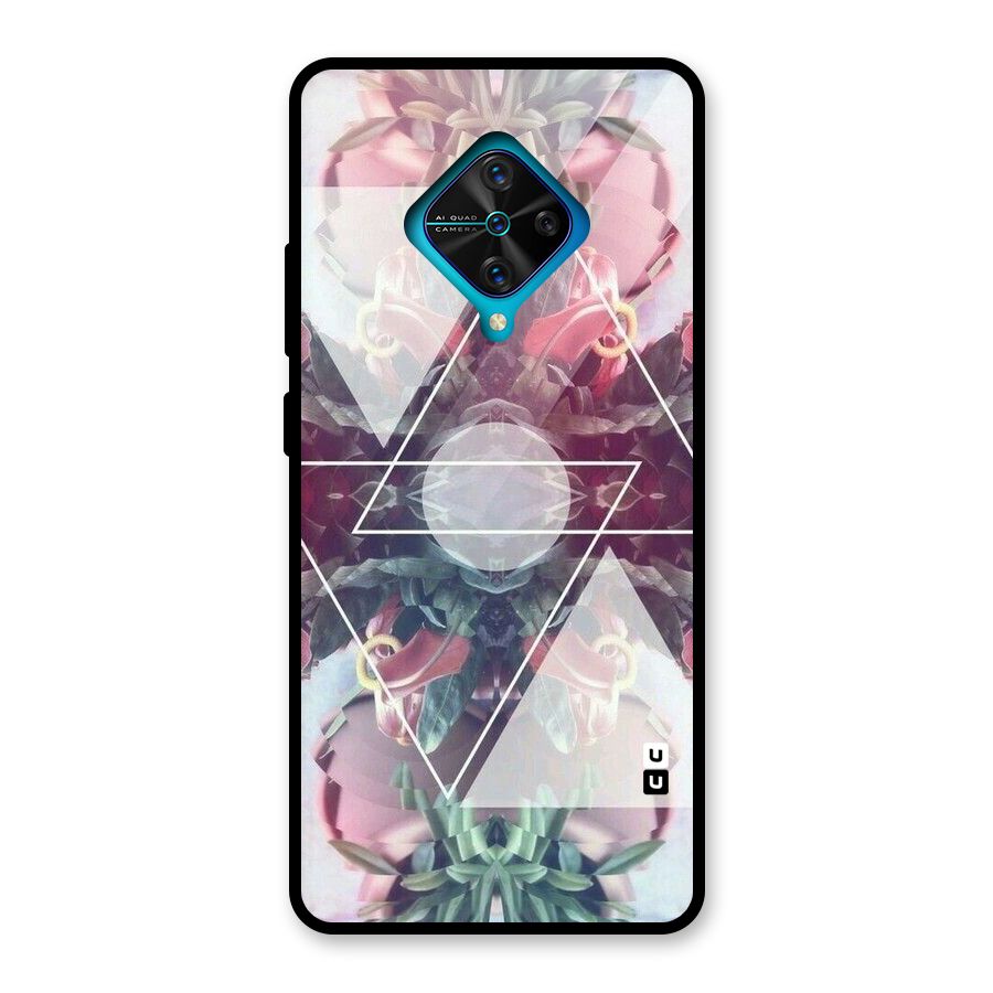 Floral Triangle Glass Back Case for Vivo S1 Pro
