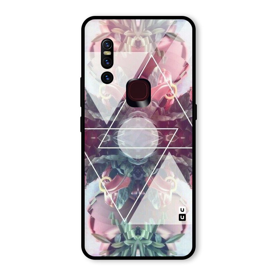 Floral Triangle Glass Back Case for Vivo V15
