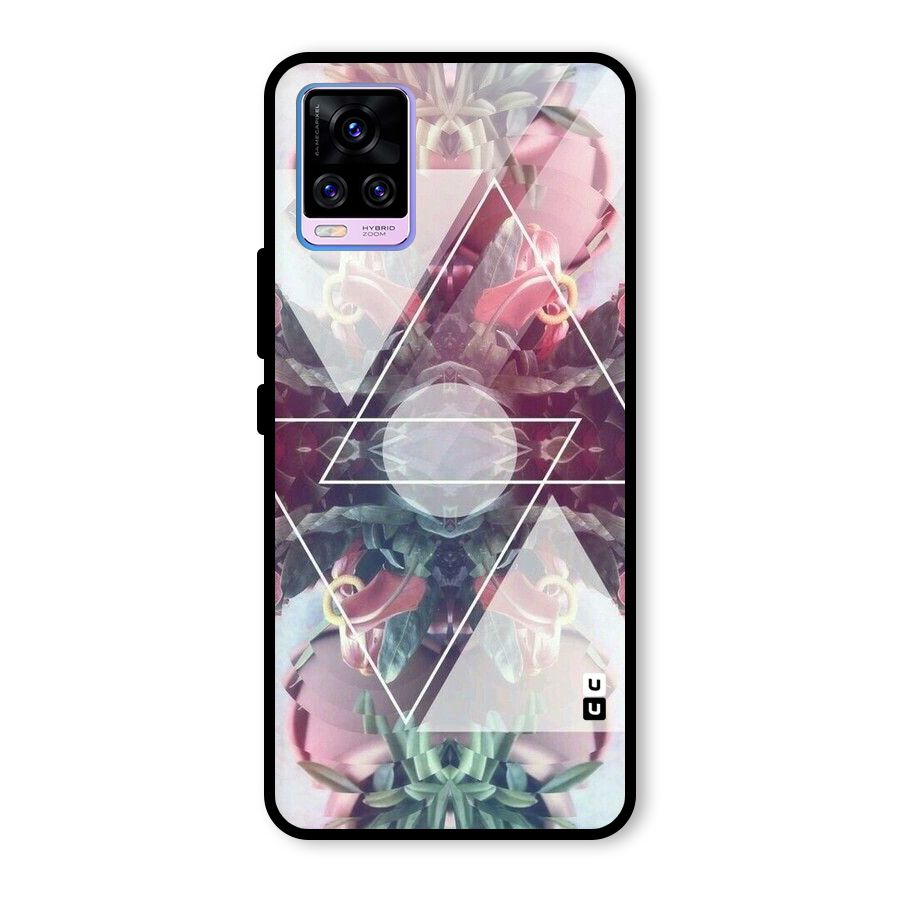 Floral Triangle Glass Back Case for Vivo V20 Pro