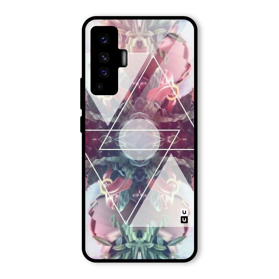 Floral Triangle Glass Back Case for Vivo X50