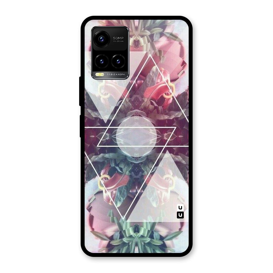 Floral Triangle Glass Back Case for Vivo Y21T