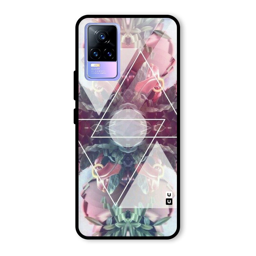 Floral Triangle Glass Back Case for Vivo Y73