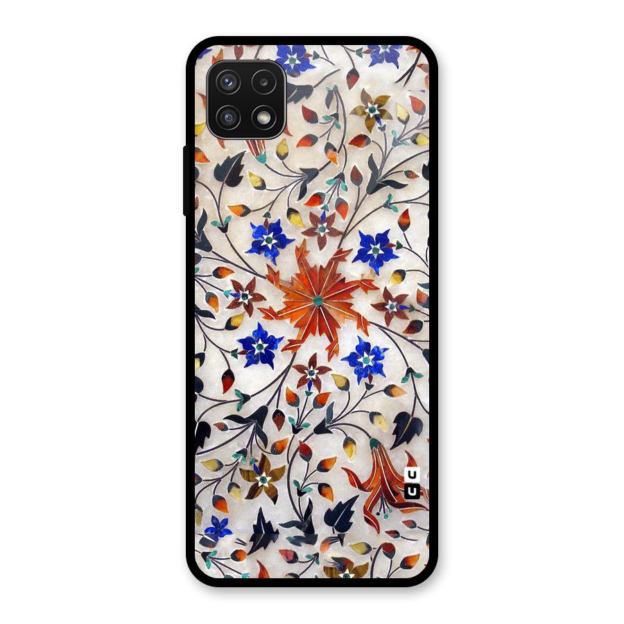Floral Vintage Bloom Glass Back Case for Galaxy A22 5G