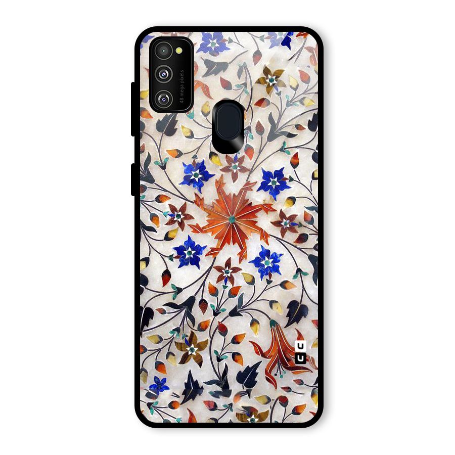 Floral Vintage Bloom Glass Back Case for Galaxy M30s