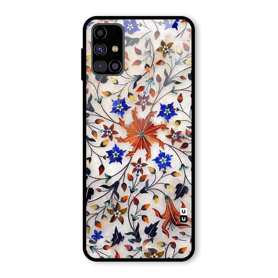 Floral Vintage Bloom Glass Back Case for Galaxy M31s
