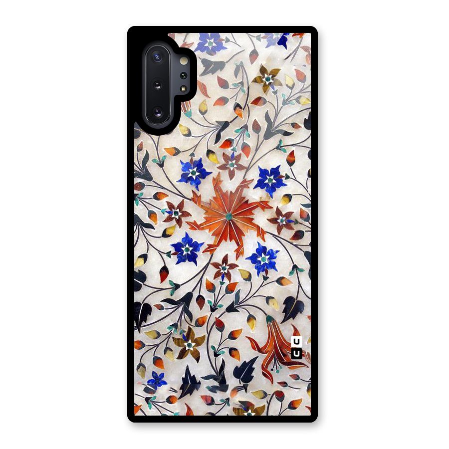 Floral Vintage Bloom Glass Back Case for Galaxy Note 10 Plus