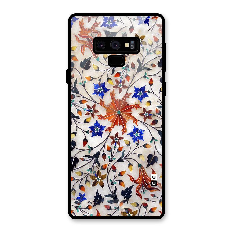 Floral Vintage Bloom Glass Back Case for Galaxy Note 9