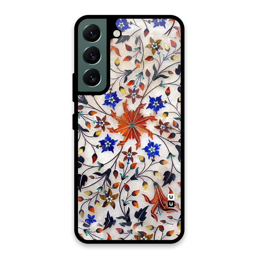 Floral Vintage Bloom Glass Back Case for Galaxy S22 5G