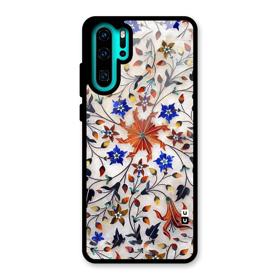 Floral Vintage Bloom Glass Back Case for Huawei P30 Pro