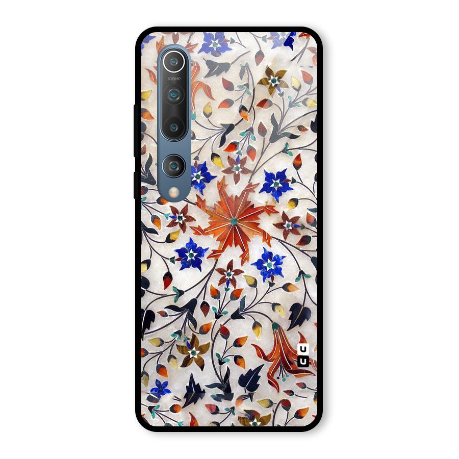 Floral Vintage Bloom Glass Back Case for Mi 10