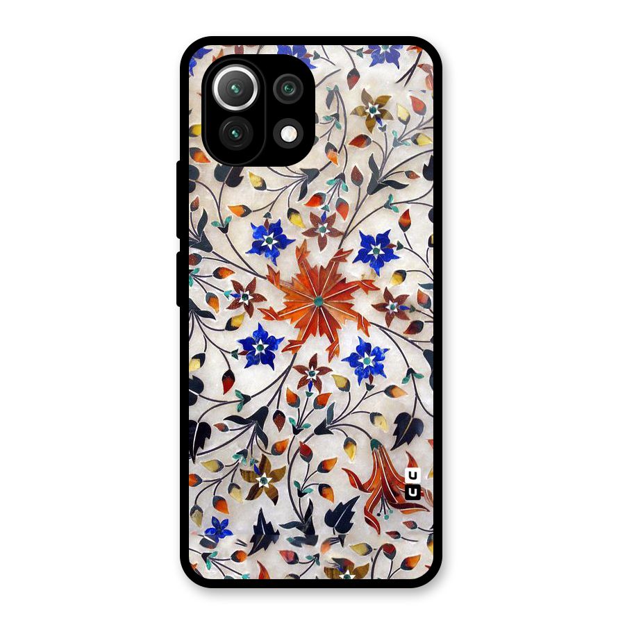 Floral Vintage Bloom Glass Back Case for Mi 11 Lite NE 5G