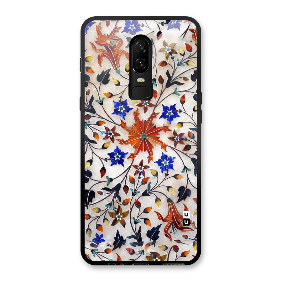 Floral Vintage Bloom Glass Back Case for OnePlus 6