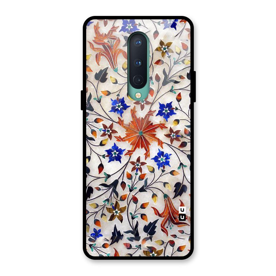 Floral Vintage Bloom Glass Back Case for OnePlus 8
