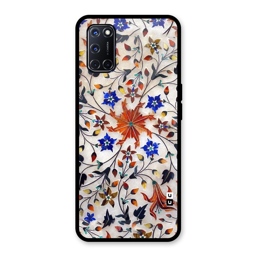 Floral Vintage Bloom Glass Back Case for Oppo A52