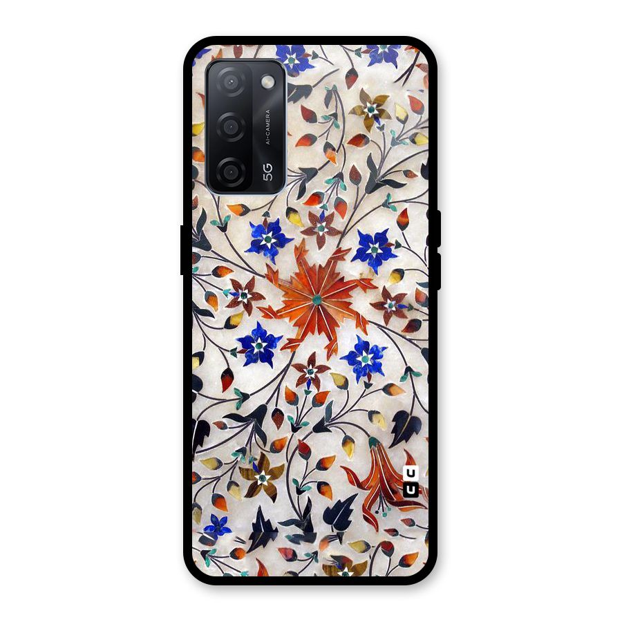 Floral Vintage Bloom Glass Back Case for Oppo A53s 5G