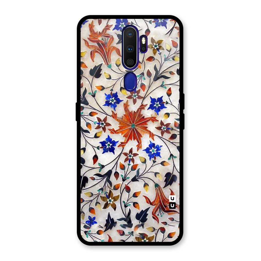 Floral Vintage Bloom Glass Back Case for Oppo A9 (2020)
