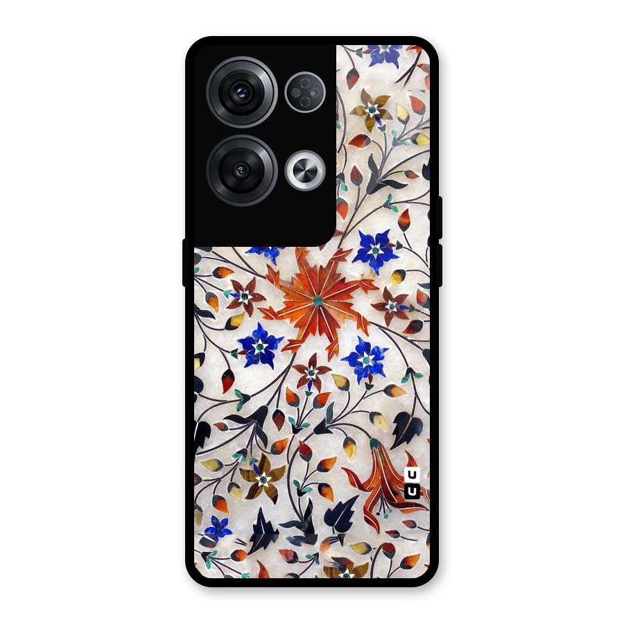 Floral Vintage Bloom Glass Back Case for Oppo Reno8 Pro 5G