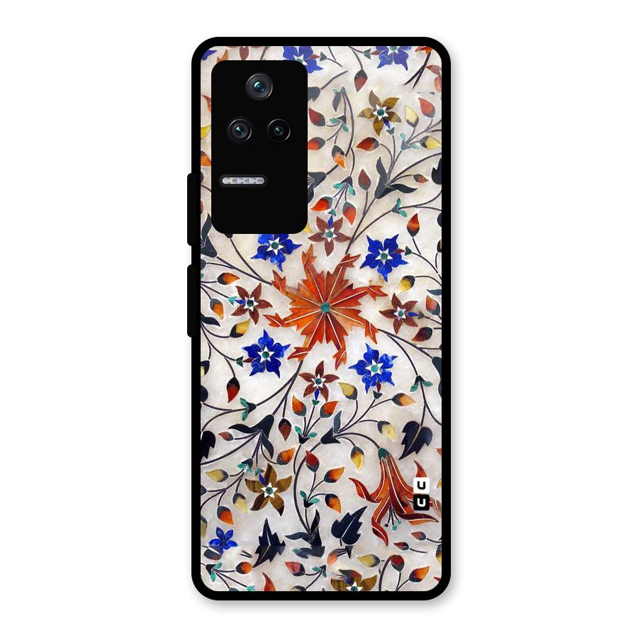 Floral Vintage Bloom Glass Back Case for Poco F4 5G