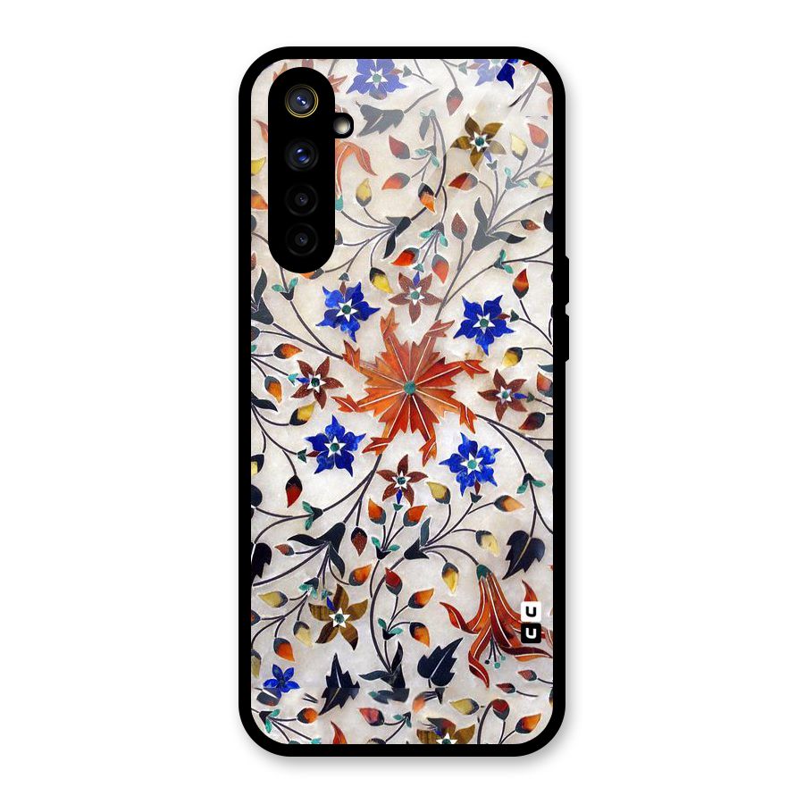 Floral Vintage Bloom Glass Back Case for Realme 6