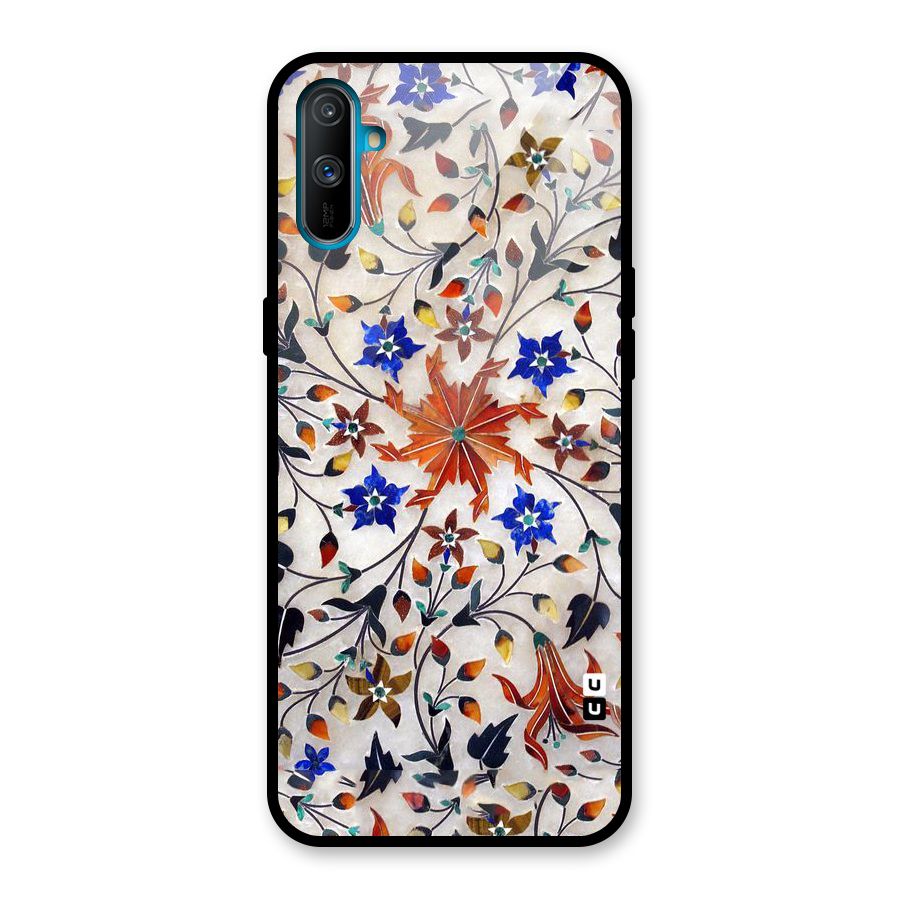 Floral Vintage Bloom Glass Back Case for Realme C3