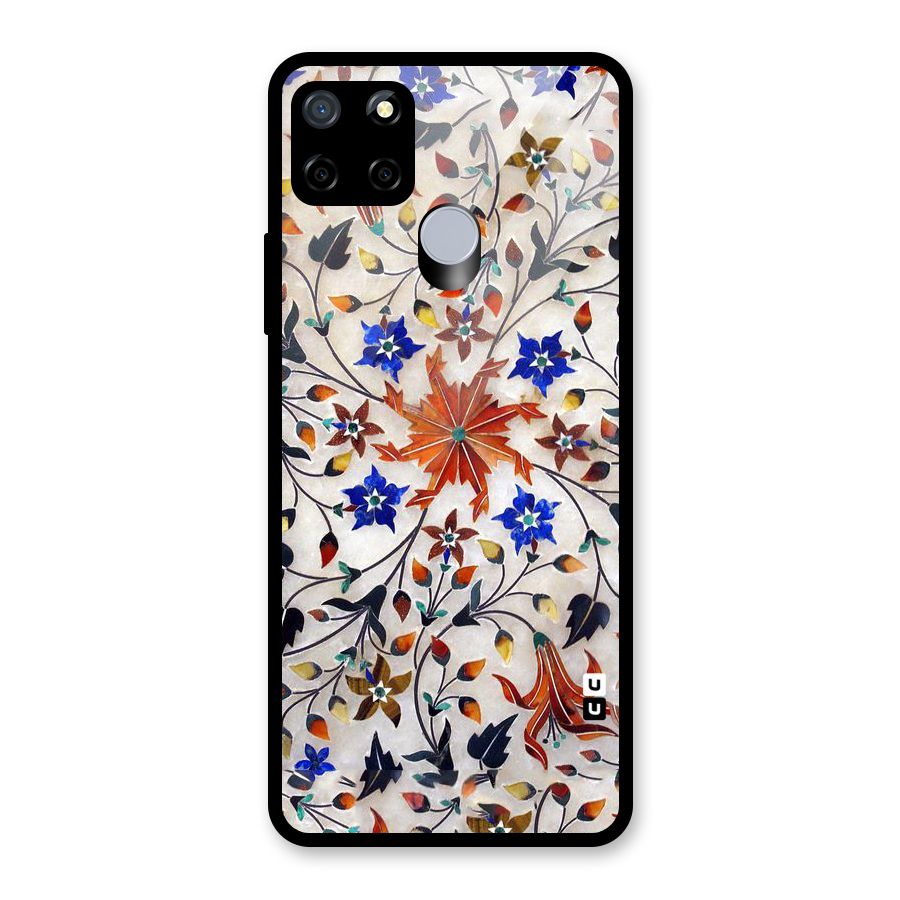 Floral Vintage Bloom Glass Back Case for Realme Narzo 20