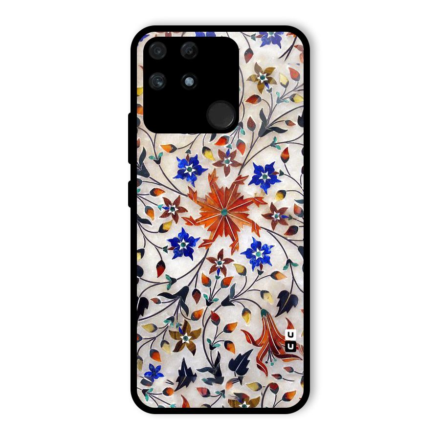 Floral Vintage Bloom Glass Back Case for Realme Narzo 50A
