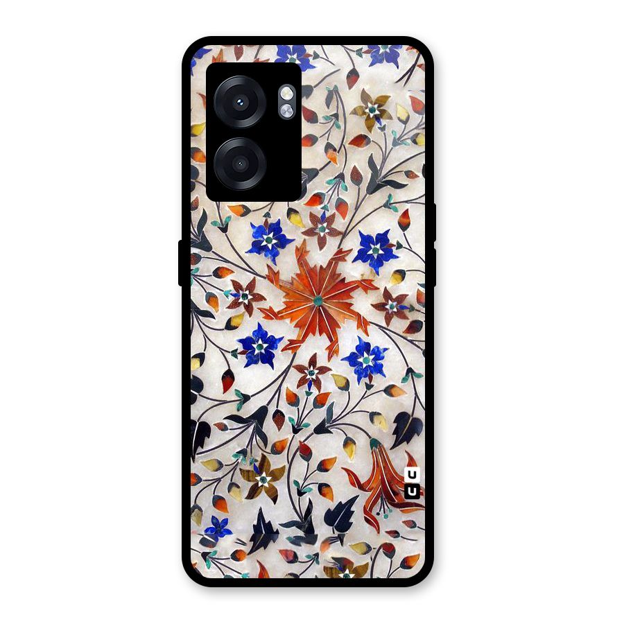 Floral Vintage Bloom Glass Back Case for Realme Narzo 50 5G