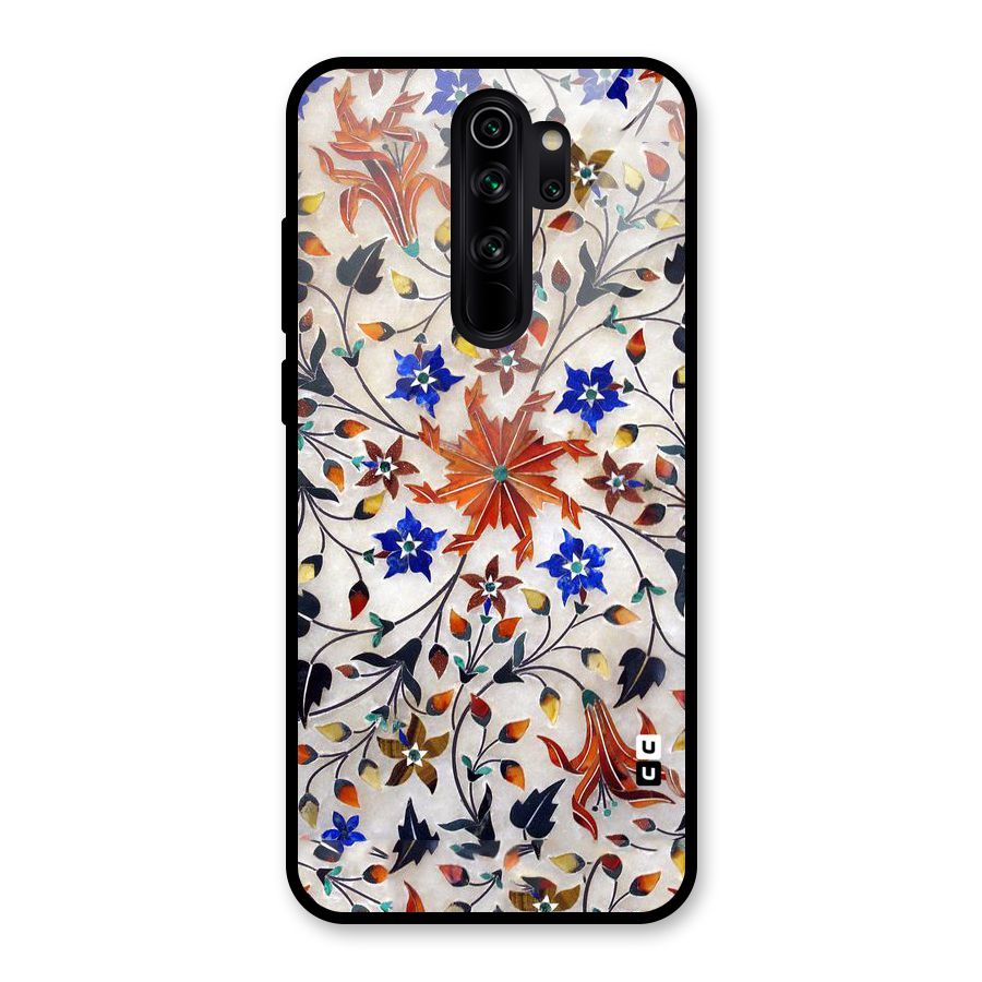 Floral Vintage Bloom Glass Back Case for Redmi Note 8 Pro