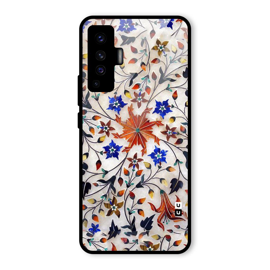 Floral Vintage Bloom Glass Back Case for Vivo X50