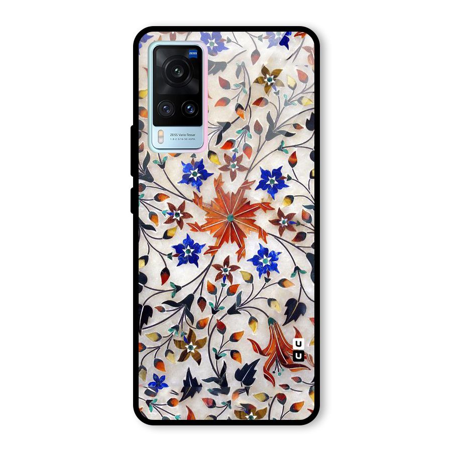 Floral Vintage Bloom Glass Back Case for Vivo X60