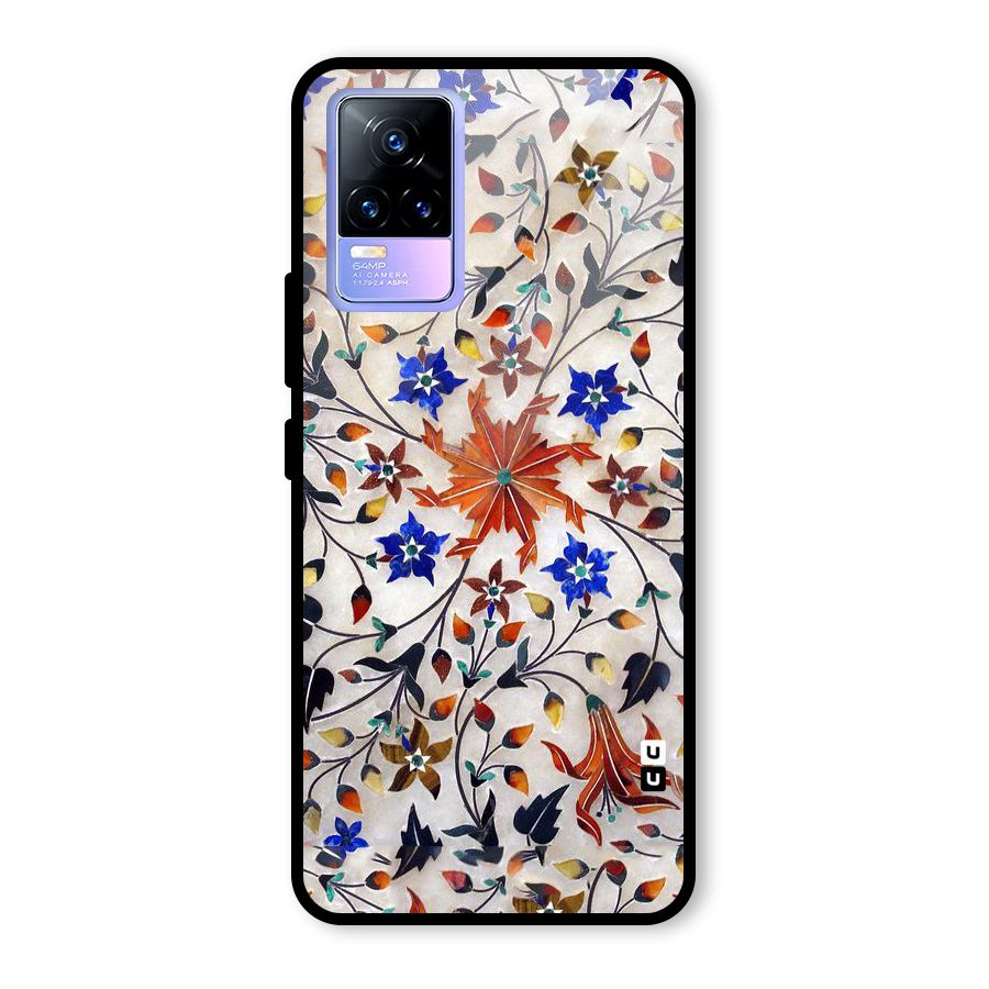 Floral Vintage Bloom Glass Back Case for Vivo Y73