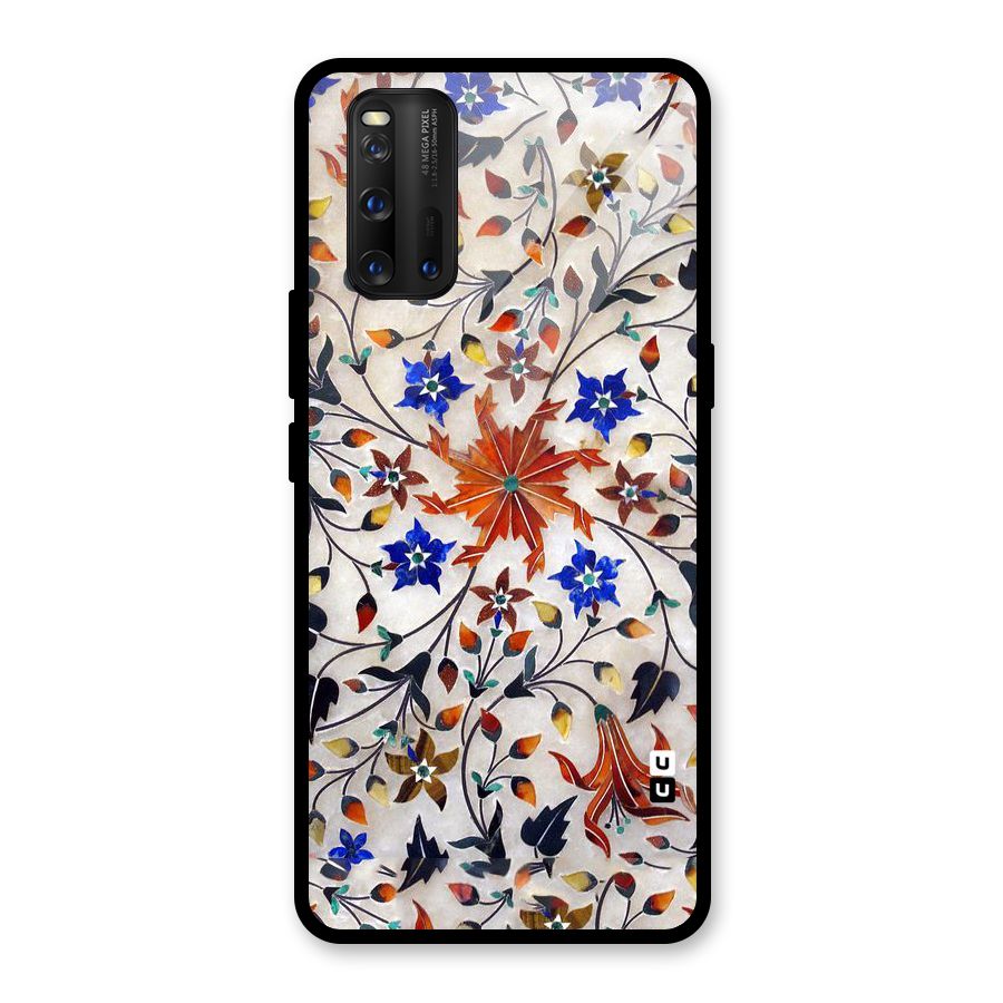 Floral Vintage Bloom Glass Back Case for Vivo iQOO 3