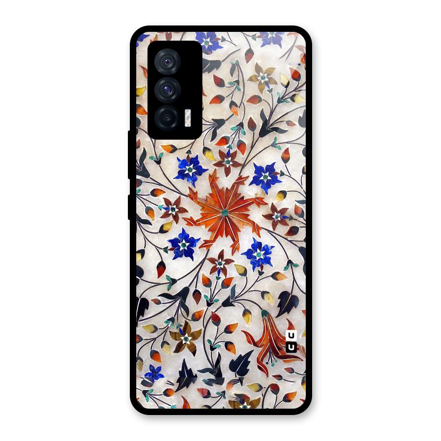 Floral Vintage Bloom Glass Back Case for Vivo iQOO 7 5G