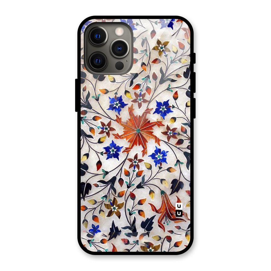 Floral Vintage Bloom Glass Back Case for iPhone 12 Pro Max